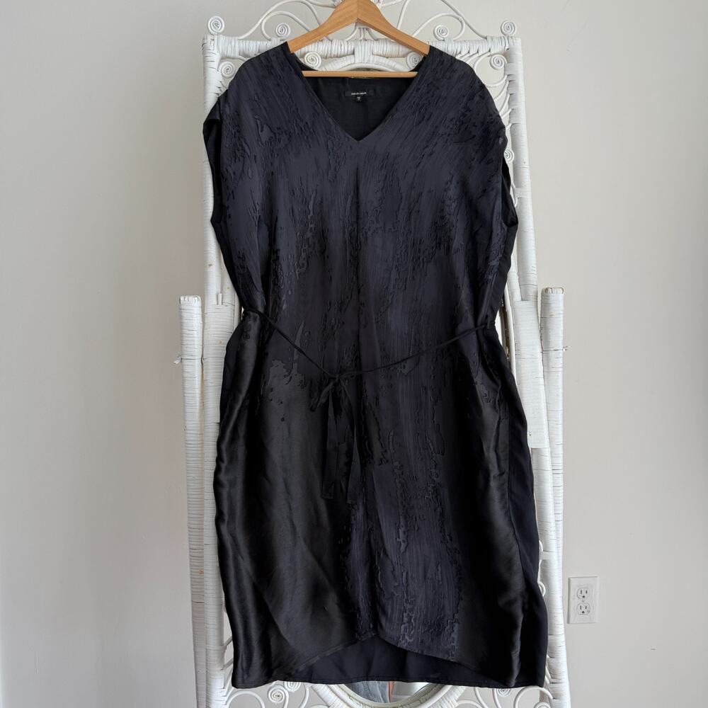 Pas de Calais Tunic Dress One Size Black Burnout Textured Crinkled Avant Garde